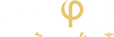 Logo blanc de la société AGEPHI, spécialisée en plâtrerie, peinture et sol à Messimy